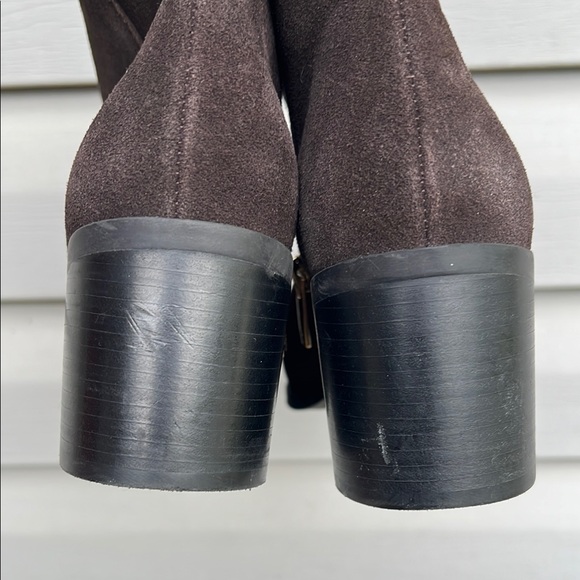 Vince Camuto | Gaviren Dark Brown Leather Suede Ankle Booties Minimalist Size 9 - Picture 6 of 11